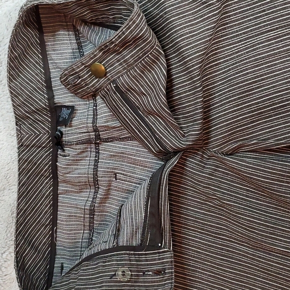 NEW DIRECTIONS Womens Brown/White 4-Pocket Lightweight Pants-Brass Trim-EUC-Sz 6 - Picture 6 of 16